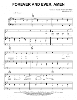 page one of Forever And Ever, Amen (Piano, Vocal & Guitar Chords (Right-Hand Melody))