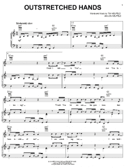 page one of Outstretched Hands (Piano, Vocal & Guitar Chords (Right-Hand Melody))