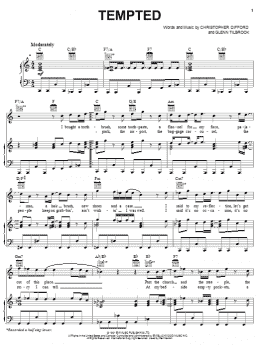 page one of Tempted (Piano, Vocal & Guitar Chords (Right-Hand Melody))
