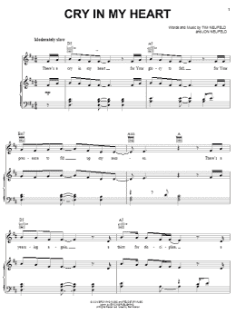 page one of Cry In My Heart (Piano, Vocal & Guitar Chords (Right-Hand Melody))