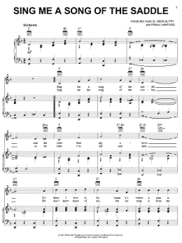 page one of Sing Me A Song Of The Saddle (Piano, Vocal & Guitar Chords (Right-Hand Melody))