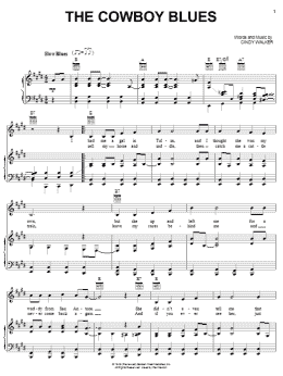page one of The Cowboy Blues (Piano, Vocal & Guitar Chords (Right-Hand Melody))