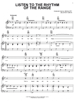 page one of Listen To The Rhythm Of The Range (Piano, Vocal & Guitar Chords (Right-Hand Melody))