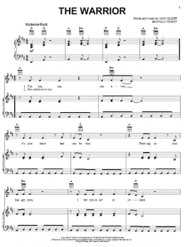 page one of The Warrior (Piano, Vocal & Guitar Chords (Right-Hand Melody))