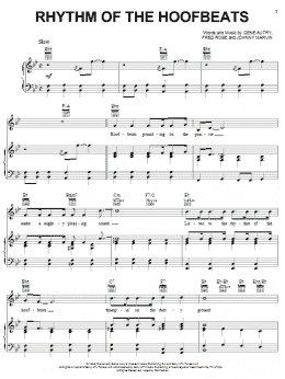 page one of Rhythm Of The Hoofbeats (Piano, Vocal & Guitar Chords (Right-Hand Melody))