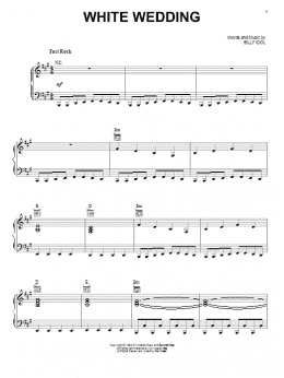 page one of White Wedding (Piano, Vocal & Guitar Chords (Right-Hand Melody))