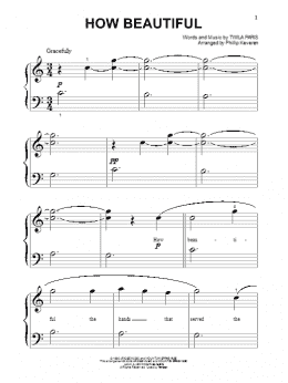 page one of How Beautiful (arr. Phillip Keveren) (Beginning Piano Solo)