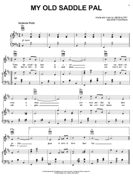 page one of My Old Saddle Pal (Piano, Vocal & Guitar Chords (Right-Hand Melody))