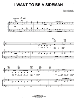 page one of I Want To Be A Sideman (Piano, Vocal & Guitar Chords (Right-Hand Melody))