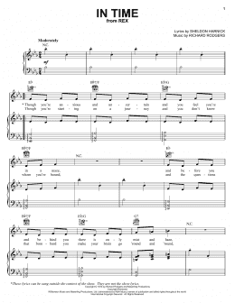 page one of In Time (Piano, Vocal & Guitar Chords (Right-Hand Melody))