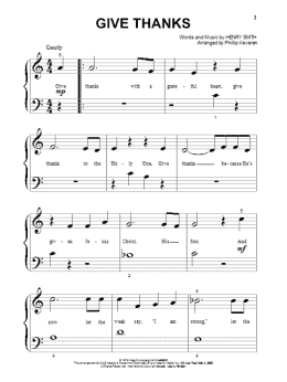 page one of Give Thanks (arr. Phillip Keveren) (Beginning Piano Solo)