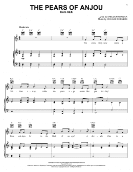 page one of The Pears Of Anjou (Piano, Vocal & Guitar Chords (Right-Hand Melody))