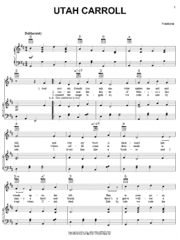 page one of Utah Carroll (Piano, Vocal & Guitar Chords (Right-Hand Melody))