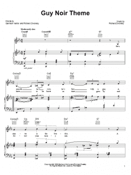 page one of Guy Noir Theme (Piano, Vocal & Guitar Chords (Right-Hand Melody))