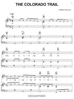 page one of The Colorado Trail (Piano, Vocal & Guitar Chords (Right-Hand Melody))