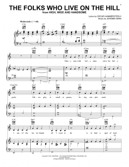 page one of The Folks Who Live On The Hill (Piano, Vocal & Guitar Chords (Right-Hand Melody))