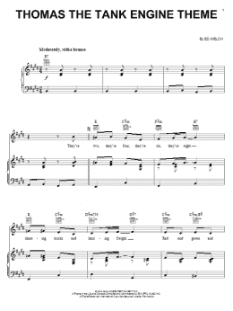 page one of Thomas The Tank Engine (Main Title) (Piano, Vocal & Guitar Chords (Right-Hand Melody))