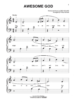 page one of Awesome God (arr. Phillip Keveren) (Beginning Piano Solo)