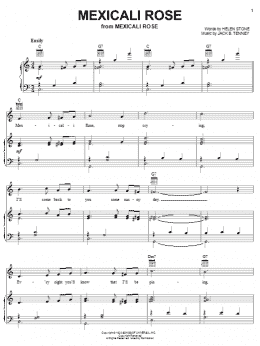page one of Mexicali Rose (Piano, Vocal & Guitar Chords (Right-Hand Melody))