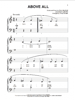 page one of Above All (arr. Phillip Keveren) (Beginning Piano Solo)