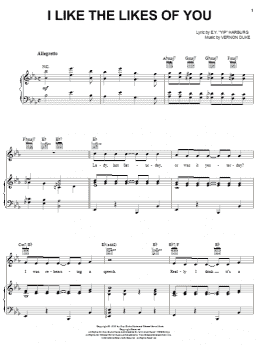 page one of I Like The Likes Of You (Piano, Vocal & Guitar Chords (Right-Hand Melody))