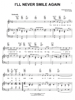 page one of I'll Never Smile Again (Piano, Vocal & Guitar Chords (Right-Hand Melody))