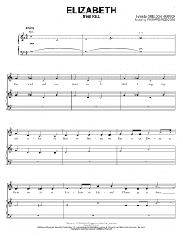 page one of Elizabeth (Piano, Vocal & Guitar Chords (Right-Hand Melody))