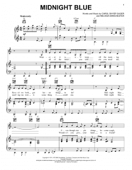 page one of Midnight Blue (Piano, Vocal & Guitar Chords (Right-Hand Melody))