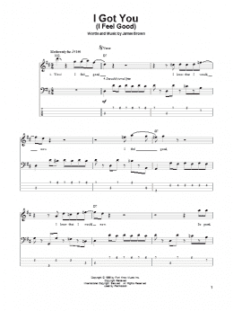 page one of I Got You (I Feel Good) (Bass Guitar Tab)