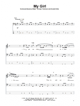page one of My Girl (Bass Guitar Tab)