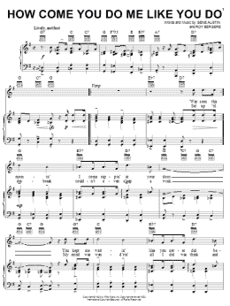 page one of How Come You Do Me Like You Do (Piano, Vocal & Guitar Chords (Right-Hand Melody))
