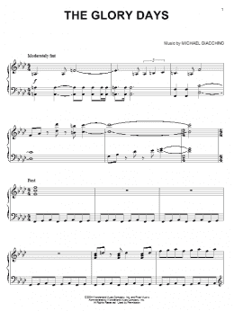 page one of The Glory Days (Piano Solo)