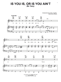 page one of Is You Is, Or Is You Ain't (Ma' Baby) (Piano, Vocal & Guitar Chords (Right-Hand Melody))