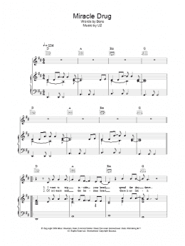 page one of Miracle Drug (Piano, Vocal & Guitar Chords)