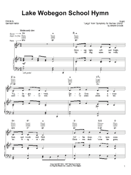 page one of Lake Wobegon School Hymn (Piano, Vocal & Guitar Chords (Right-Hand Melody))