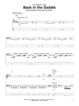 page one of Back In The Saddle (Bass Guitar Tab)