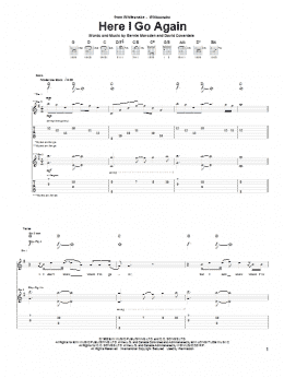 page one of Here I Go Again (Guitar Tab)