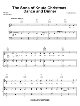 page one of The Sons Of Knute Christmas Dance And Dinner (Piano, Vocal & Guitar Chords (Right-Hand Melody))