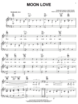 page one of Moon Love (Piano, Vocal & Guitar Chords (Right-Hand Melody))