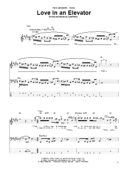 page one of Love In An Elevator (Bass Guitar Tab)