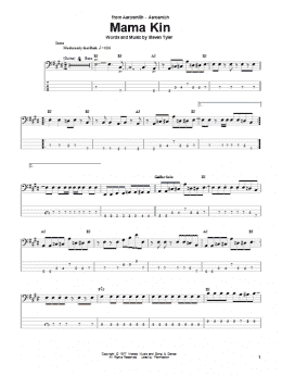 page one of Mama Kin (Bass Guitar Tab)