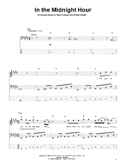 page one of In The Midnight Hour (Bass Guitar Tab)