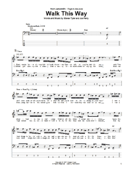 page one of Walk This Way (Bass Guitar Tab)