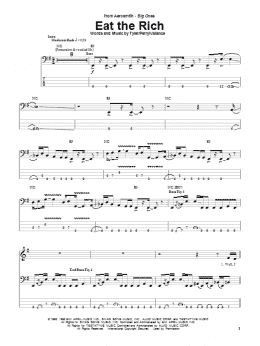 page one of Eat The Rich (Bass Guitar Tab)