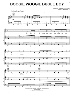 page one of Boogie Woogie Bugle Boy (Piano, Vocal & Guitar Chords (Right-Hand Melody))