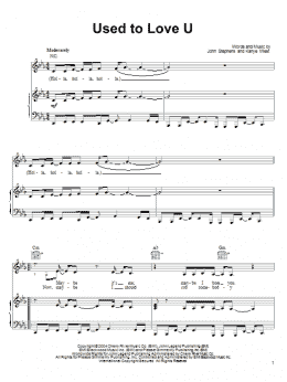 page one of Used To Love U (Piano, Vocal & Guitar Chords (Right-Hand Melody))