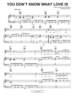 page one of You Don't Know What Love Is (Piano, Vocal & Guitar Chords (Right-Hand Melody))