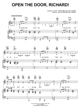 page one of Open The Door, Richard! (Piano, Vocal & Guitar Chords (Right-Hand Melody))