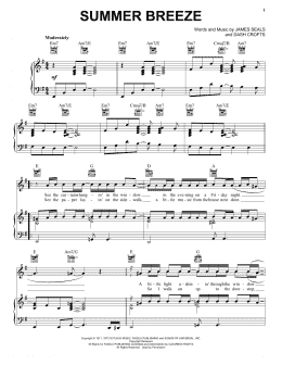 page one of Summer Breeze (Piano, Vocal & Guitar Chords (Right-Hand Melody))