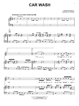 page one of Car Wash (Piano, Vocal & Guitar Chords (Right-Hand Melody))